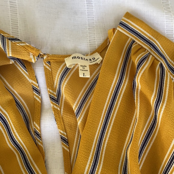 Monteau mustard stripped yellow jumpsuit. - Picture 7 of 8